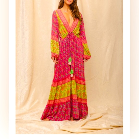 Anthropologie x Raga Lennon plunge maxi dress NWT - Large - Picture 5 of 13